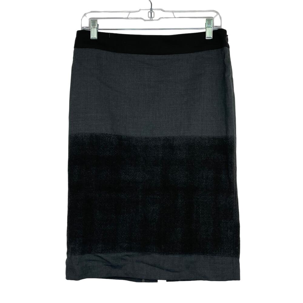 Gunex gray fabric block skirt made in Italy women's size 6